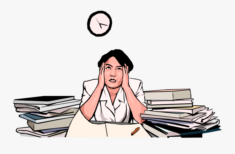 Graphic Black And White Stock Stress Transparent Work - No Time Stress, Transparent Clipart