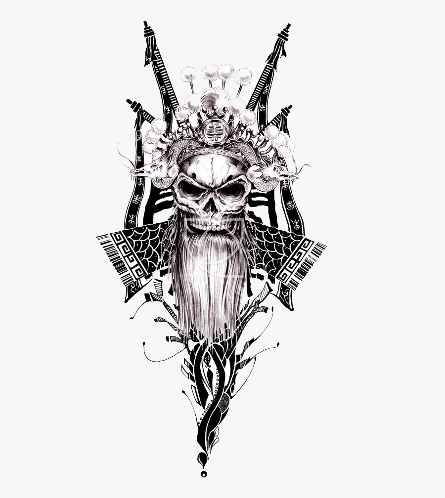 Spotify Chinese Skull Tattoo Opera Peking Characters - Skull Tattoo Designs Png, Transparent Clipart