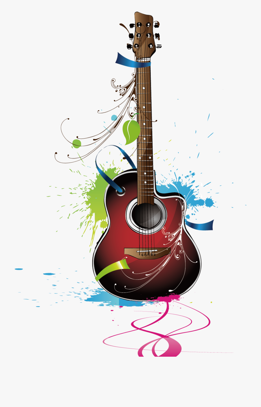 Elements Instruments Guitar Instrument Vector Musical - Guitar Musical Instruments Png, Transparent Clipart
