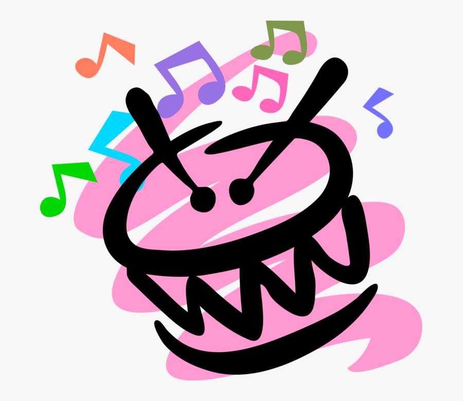 Vector Illustration Of Snare Drum Percussion Instrument - Pink Drum Clip Art, Transparent Clipart