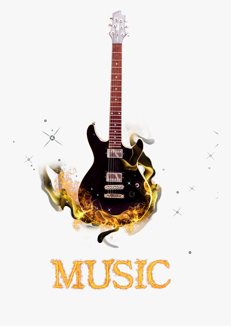 Guitar Instrument Burn Electric Musical Free Transparent - Electric Guitar, Transparent Clipart