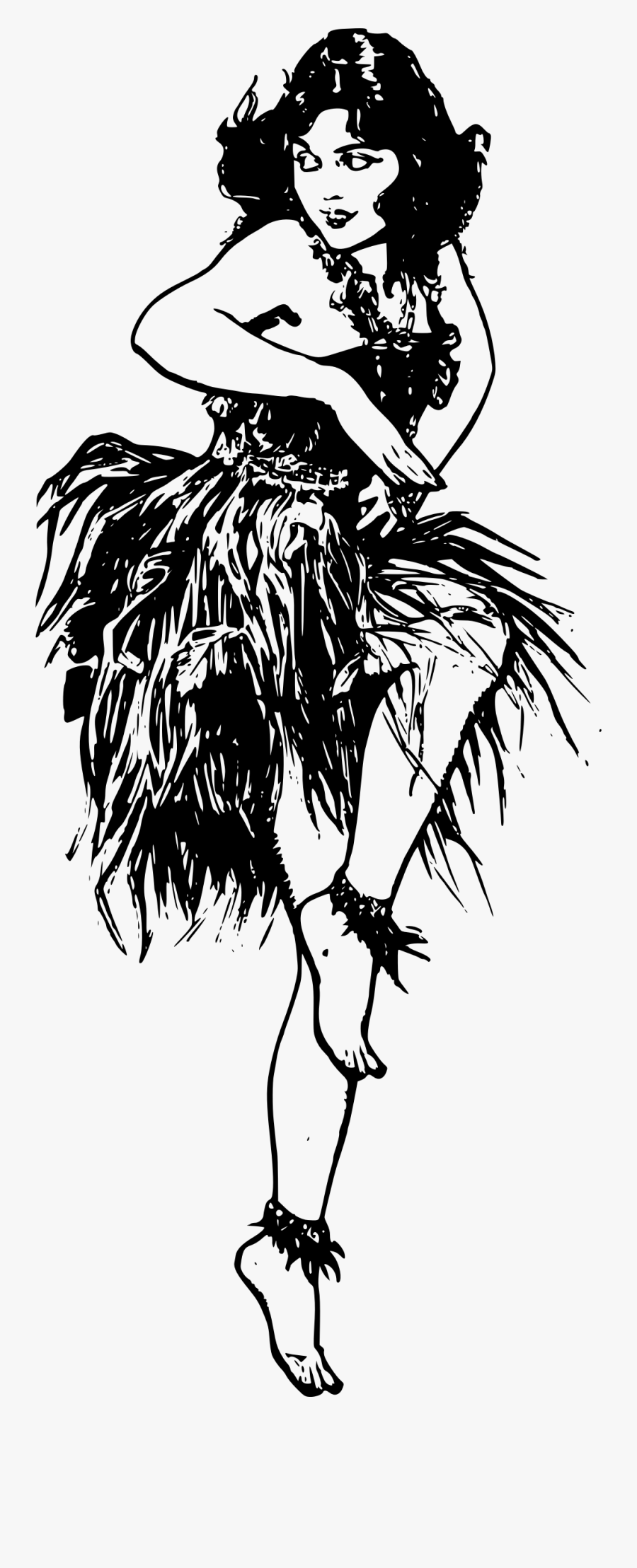 Hula Dance Drawing Book - Hawaii Black Dancers Usa, Transparent Clipart