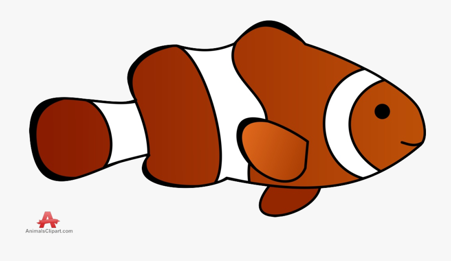 Fish Marine Clipart Hd X Transparent Png - Black And White Clownfish Clipart, Transparent Clipart