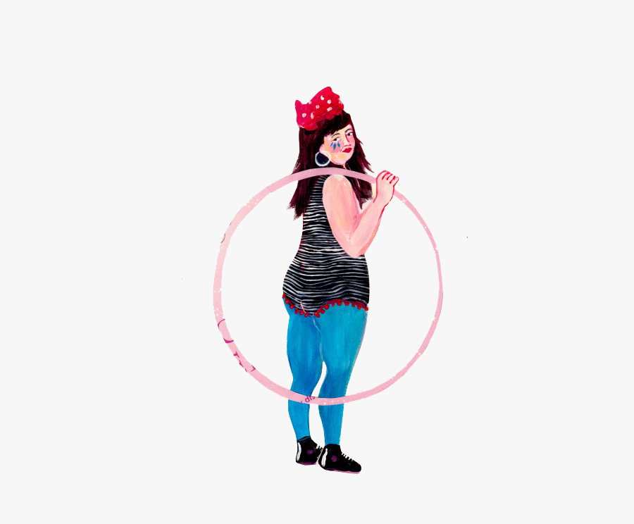 Hula Hoop Hooping Illustration - Girl, Transparent Clipart