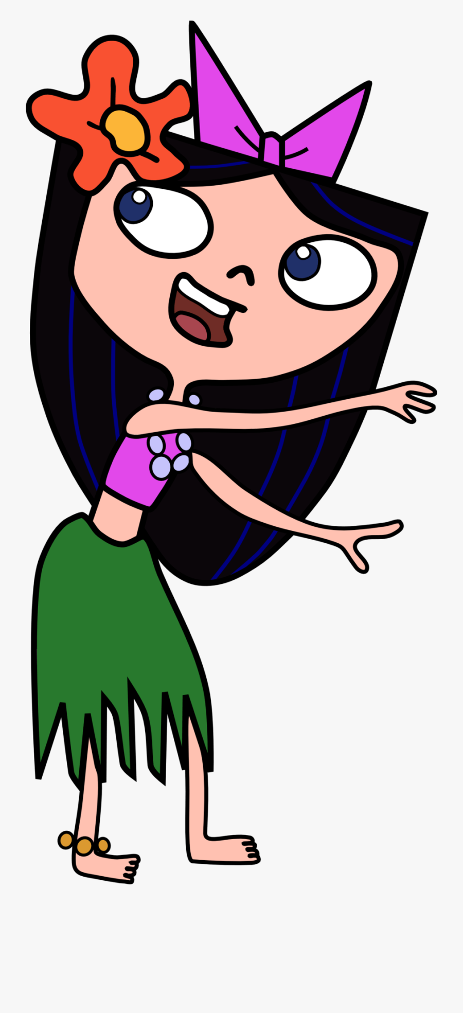Cartoon Hula Dancer - Isabella Hula Dancer, Transparent Clipart