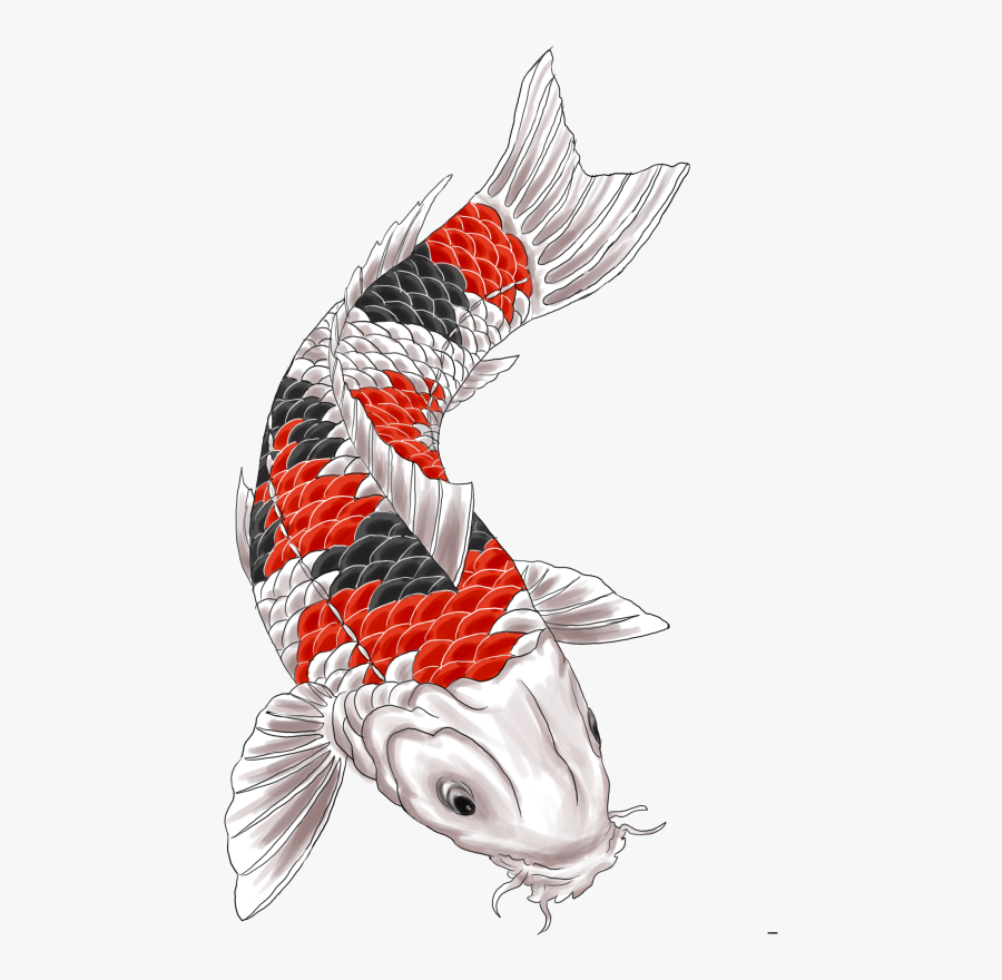 Koi Tattoo Irezumi Japan Free Png Hq Clipart - Red Black Koi Fish, Transparent Clipart