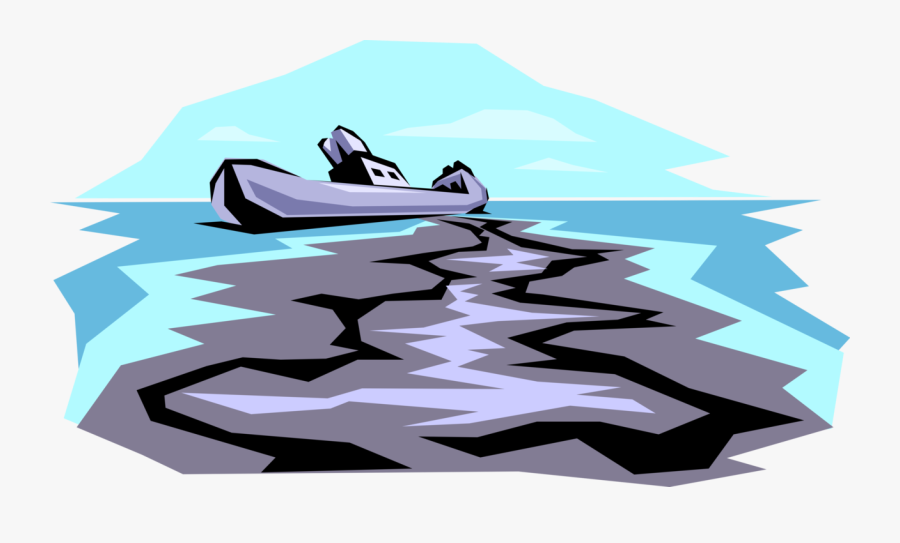 Vector Illustration Of Marine Environmental Disaster - Clip Art Of Oil Spill, Transparent Clipart