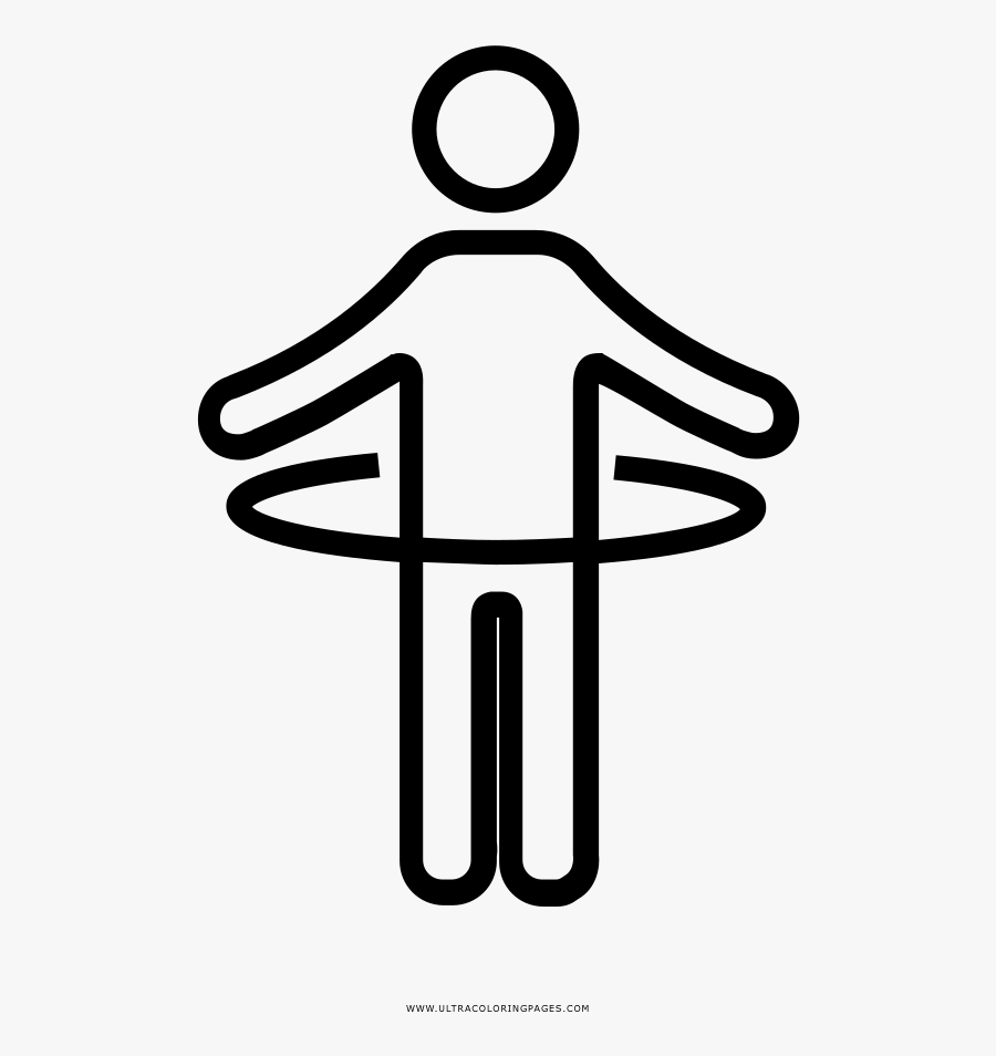 Hula Hoop Coloring Page - Line Art, Transparent Clipart