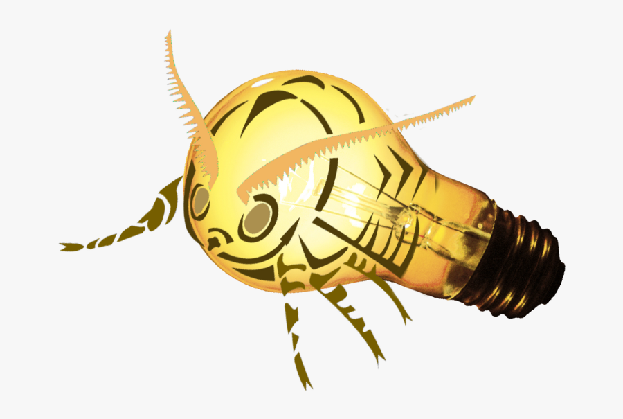 Lightbulb Bug Bee Lightningbug Yellow - Light Bulb Animation, Transparent Clipart