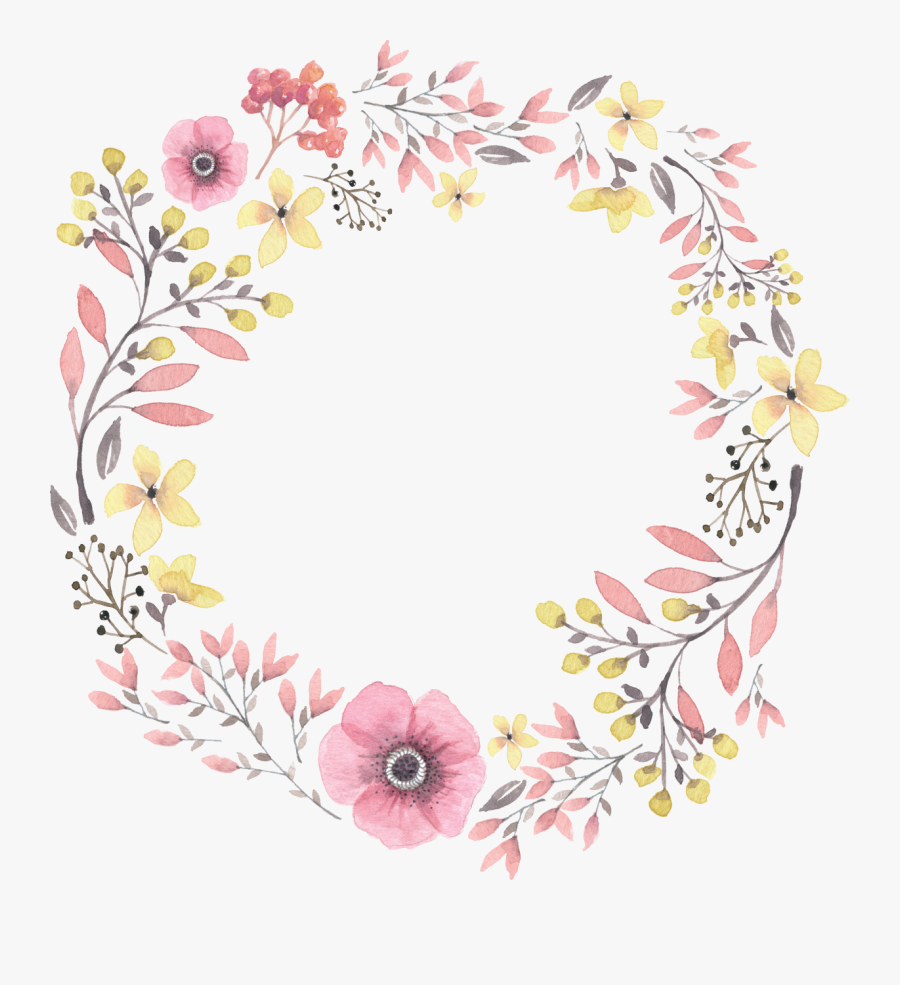 Painted Wreath Hand Watercolor Wreaths Iphone Clipart - Watercolor Wreath Flower Png, Transparent Clipart