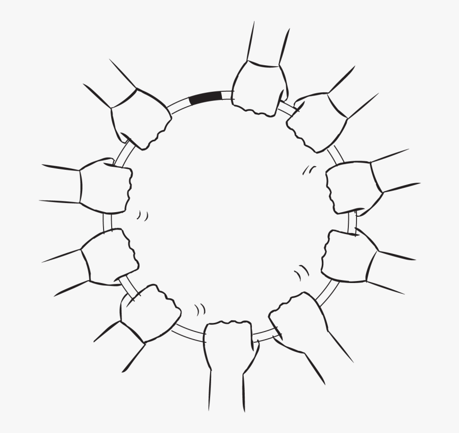 Overhead View Of Group Of Hands Holding Onto A Hula, Transparent Clipart