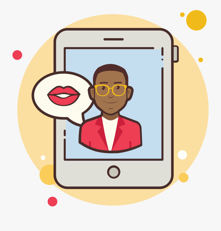 Man Ipad Kiss Icon - Icon, Transparent Clipart