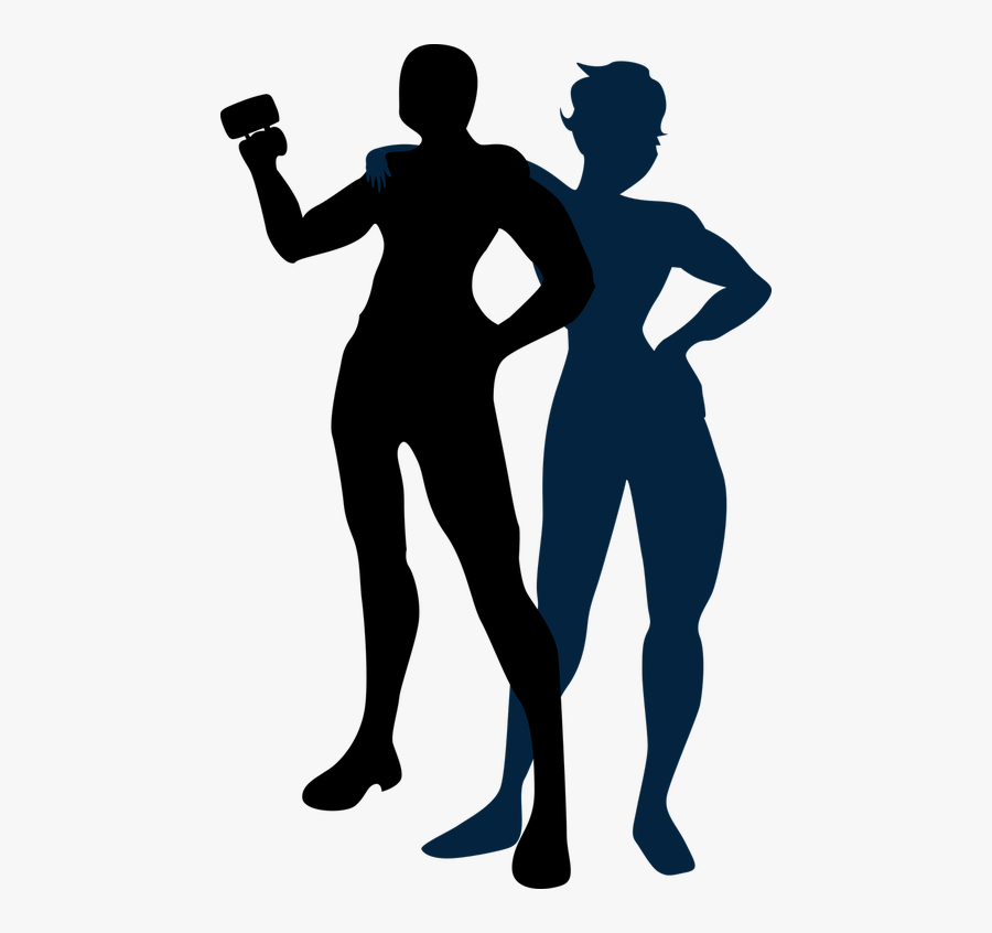 Man And Woman Silhouette Man With Cup Silhouette And - Silhouette, Transparent Clipart