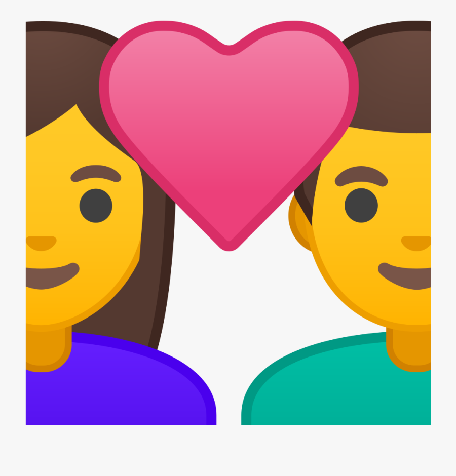 With Heart Woman Man - Boy Girl Love Emoji, Transparent Clipart