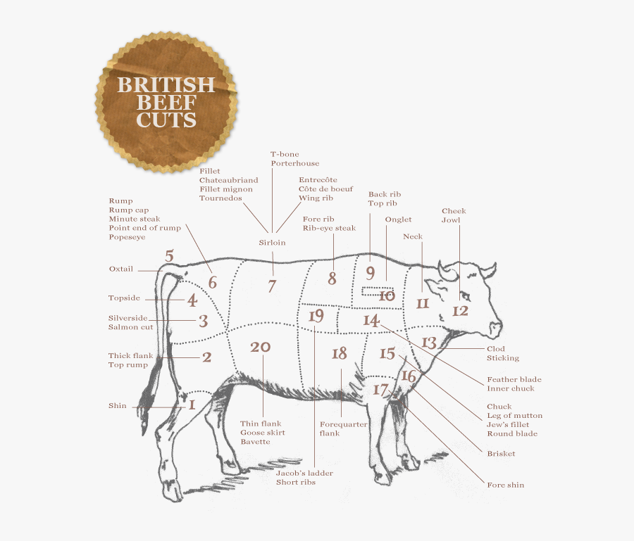 Clip Art Pig Cuts The Ginger - Beef Cuts Ginger Pig, Transparent Clipart