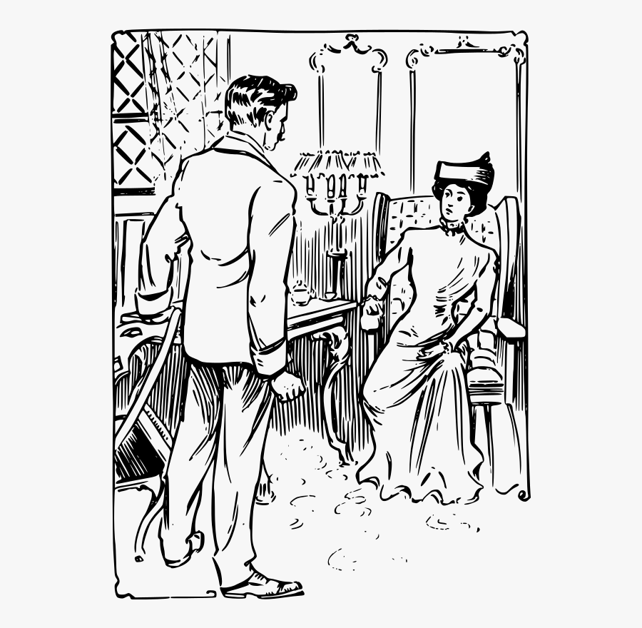 Man And Woman In A Room - Cartoon, Transparent Clipart