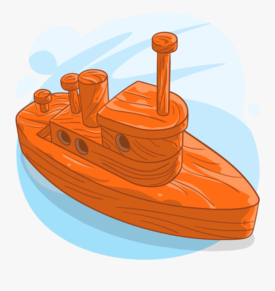 Orange Boat Cartoon Png, Transparent Clipart