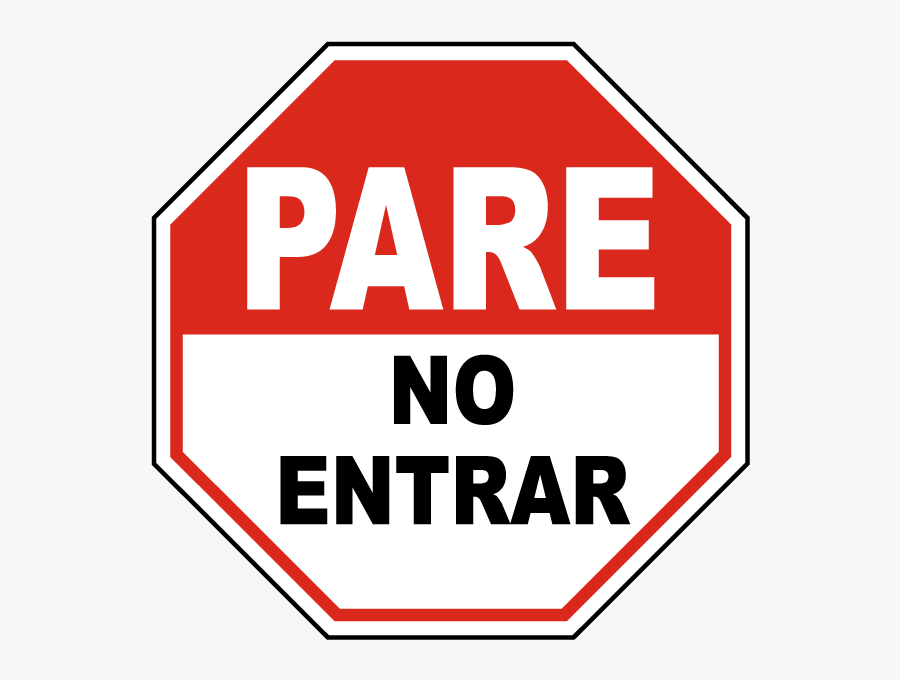 Spanish Stop Do Not Enter Sign F3763sp - Spanish Stop Sign Png, Transparent Clipart