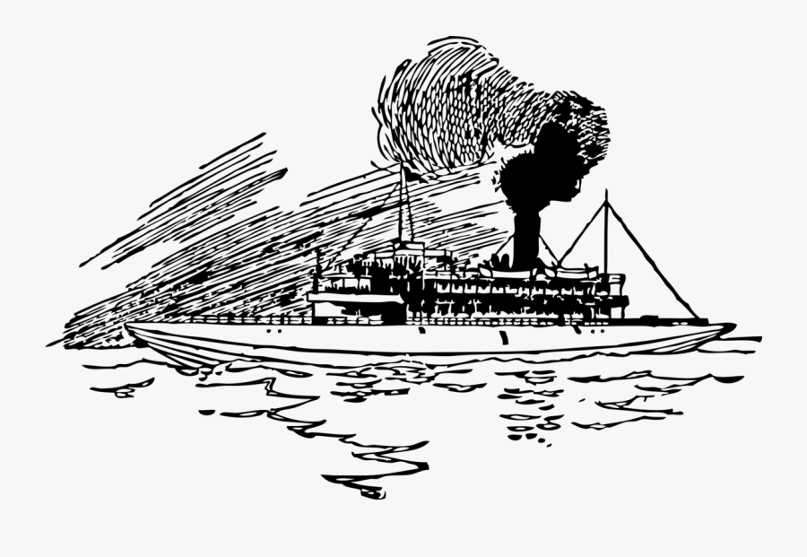 Art,monochrome Photography,naval Ship - เรือ ไอ น้ํา, Transparent Clipart