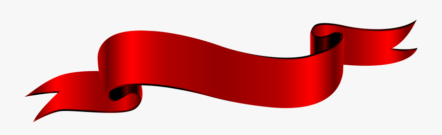 Label Red Ribbon Silk Banner - Red Ribbon Banner Png, Transparent Clipart