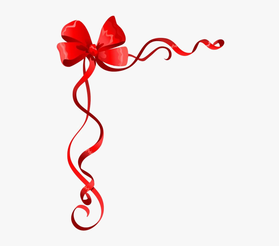 Red Ribbon Border Clipart - Ribbon Border Designs For Pages, Transparent Clipart