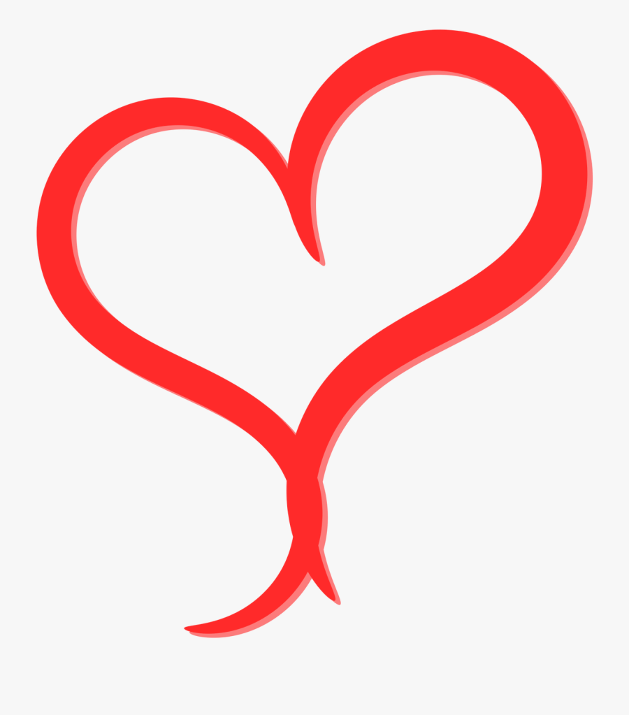 Transparent Curly Heart Outline Clipart - Heart, Transparent Clipart