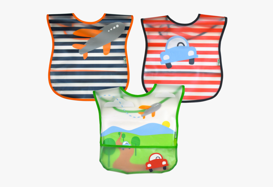 Wipe Off Bib 3pk Transportation - Swimwear, Transparent Clipart