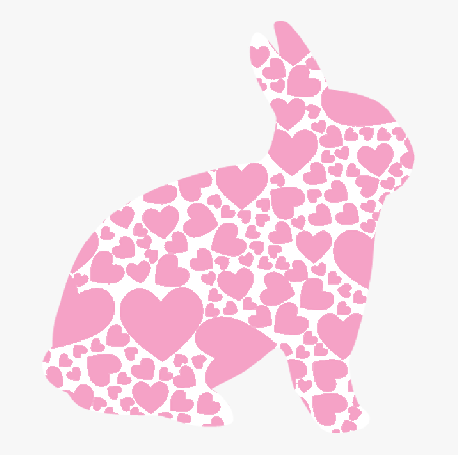Rabbit With Hearts Svg Clip Arts - Bunny In Heart, Transparent Clipart