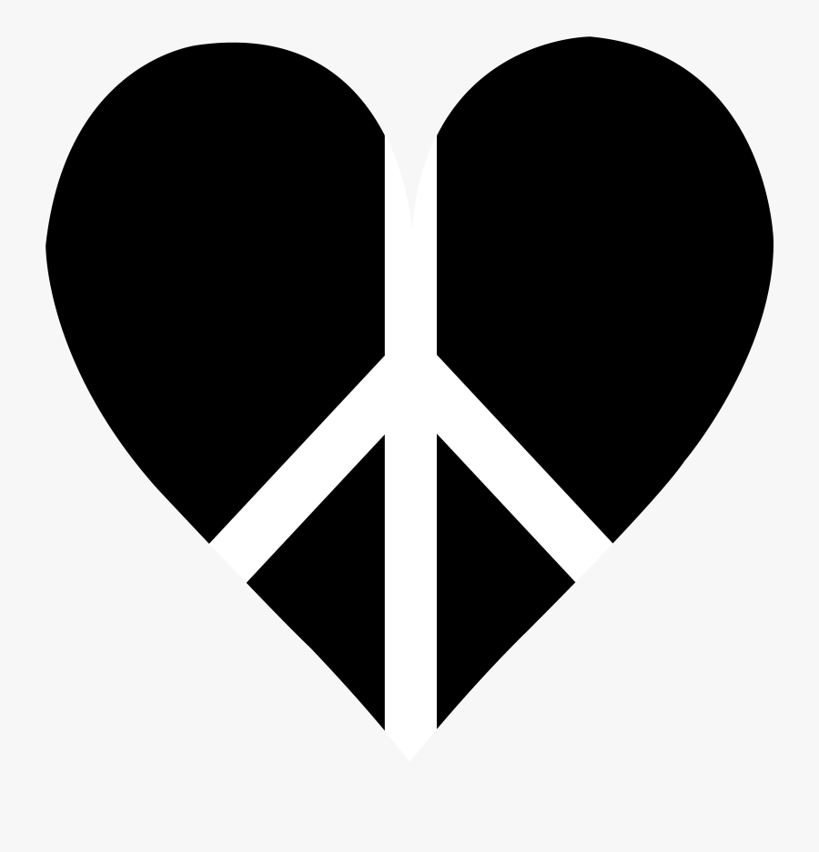 Peace With Black Heart, Transparent Clipart