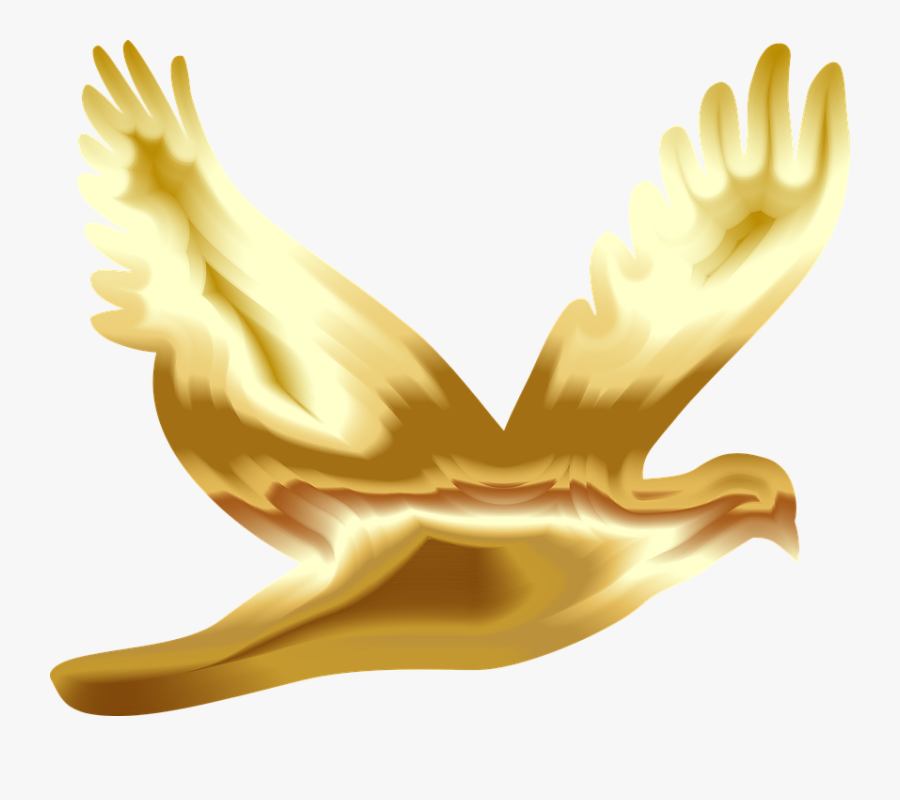 Gold Flying Dove Silhouette No Background 800px - Gold Dove Png, Transparent Clipart