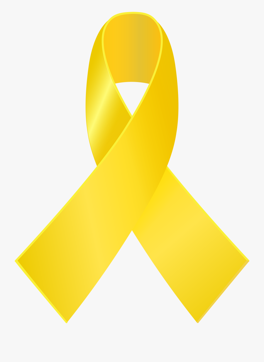 Yellow Awareness Ribbon Png Clip Art - Yellow Awareness Ribbons Png, Transparent Clipart