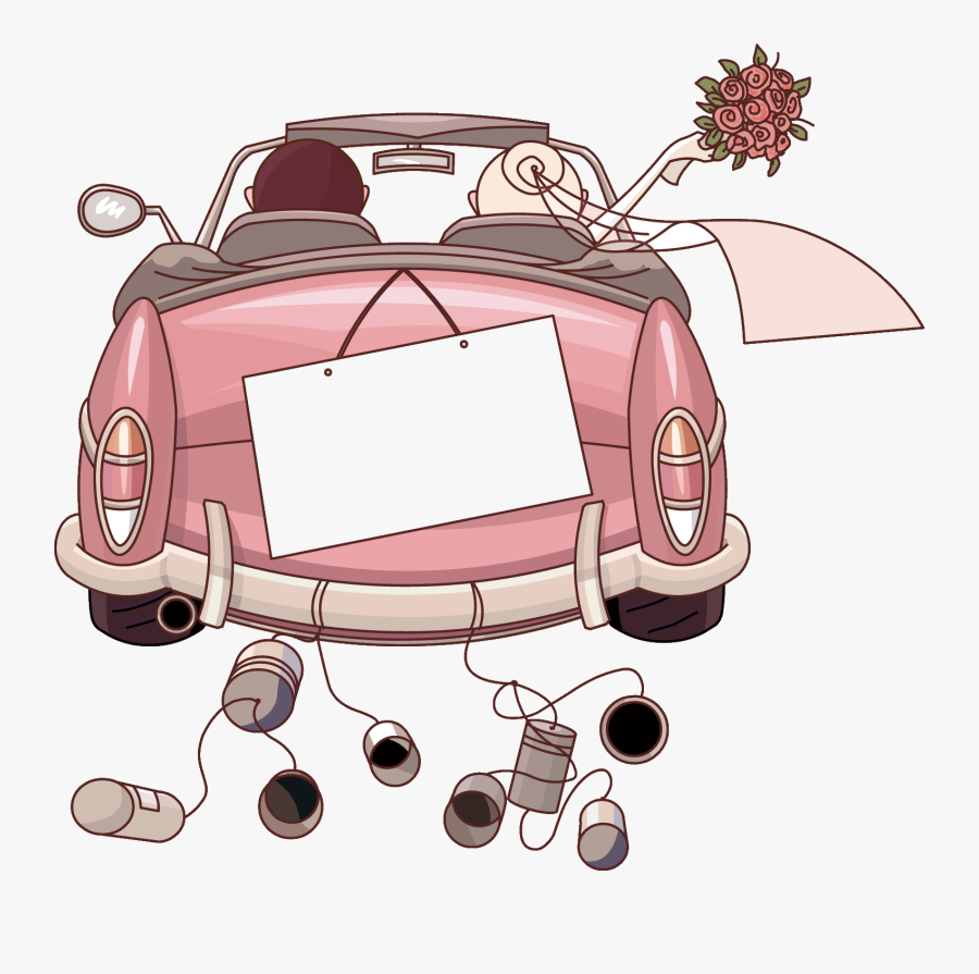 Car Invitation Married Just Wedding Free Clipart Hq - Just Married, Transparent Clipart