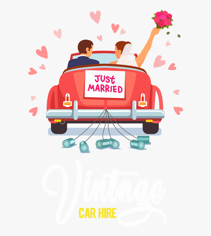 Vintage Car Hire Logo - Just Married, Transparent Clipart