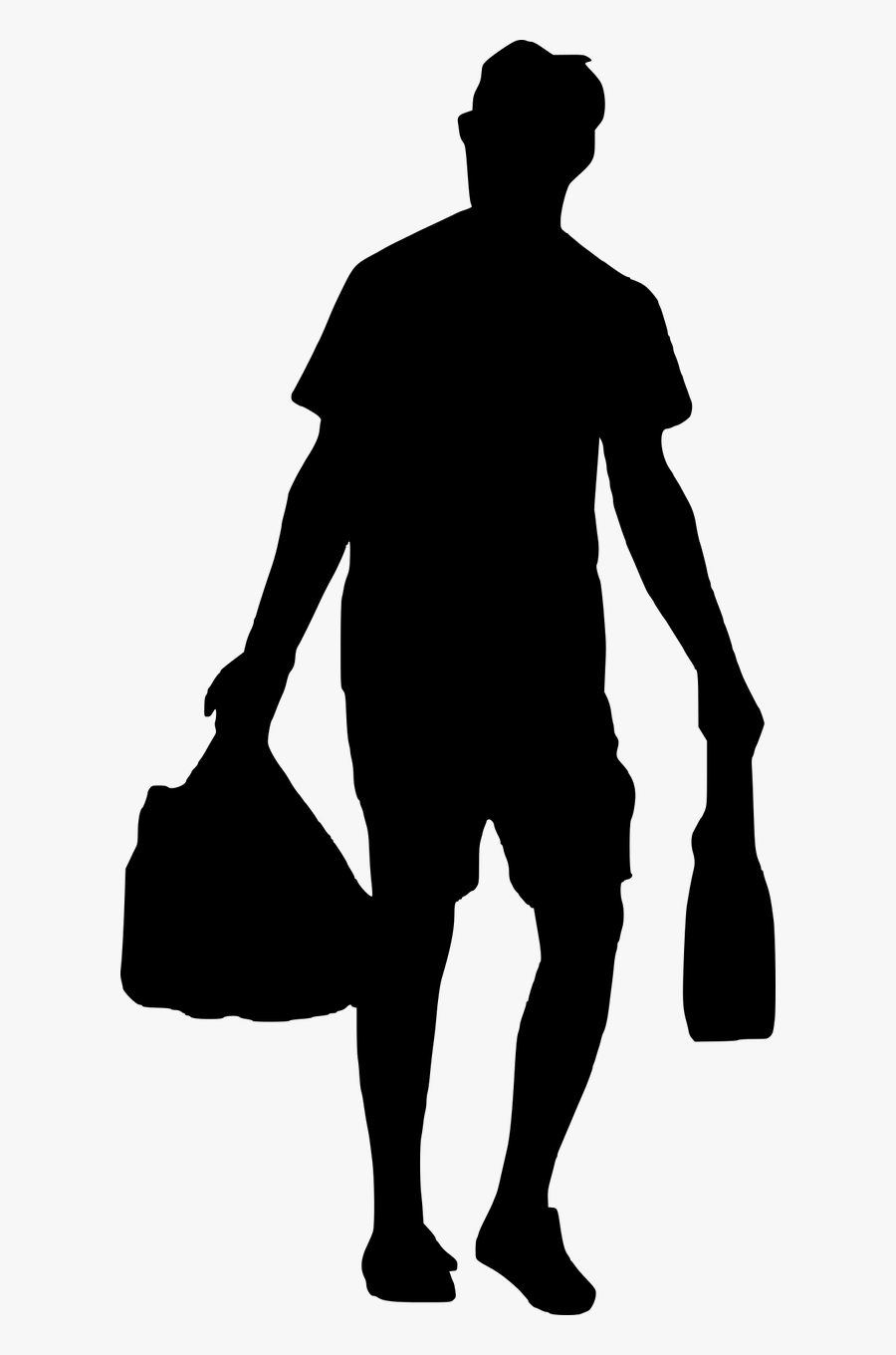 Shopping Bags Man Walking - People Shopping Silhouette Png, Transparent Clipart
