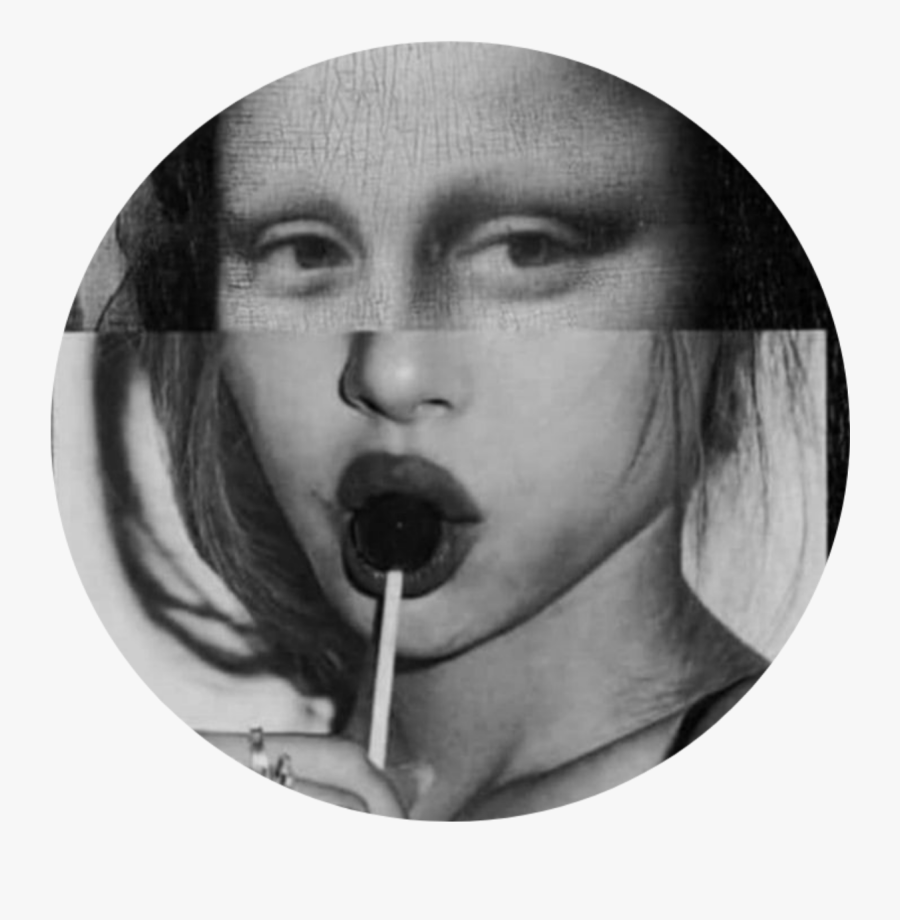 ##black #white #lollipop #monalisa - Mona Lisa With Lollipop, Transparent Clipart