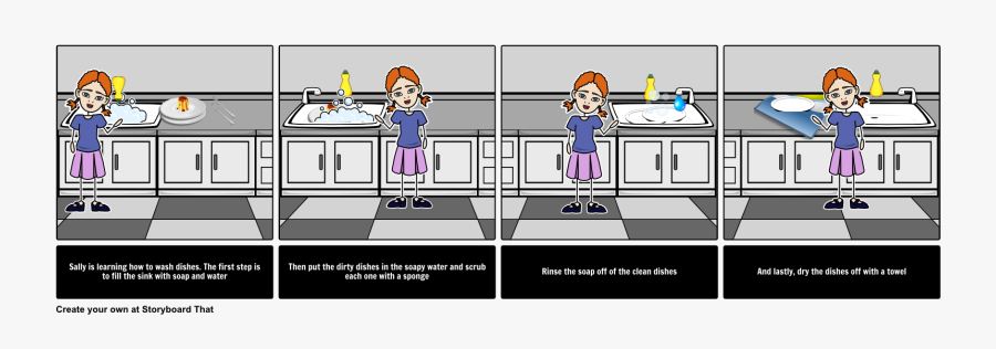 Clip Art Are Your Kids For - Washing Dishes Steps For Kids, Transparent Clipart