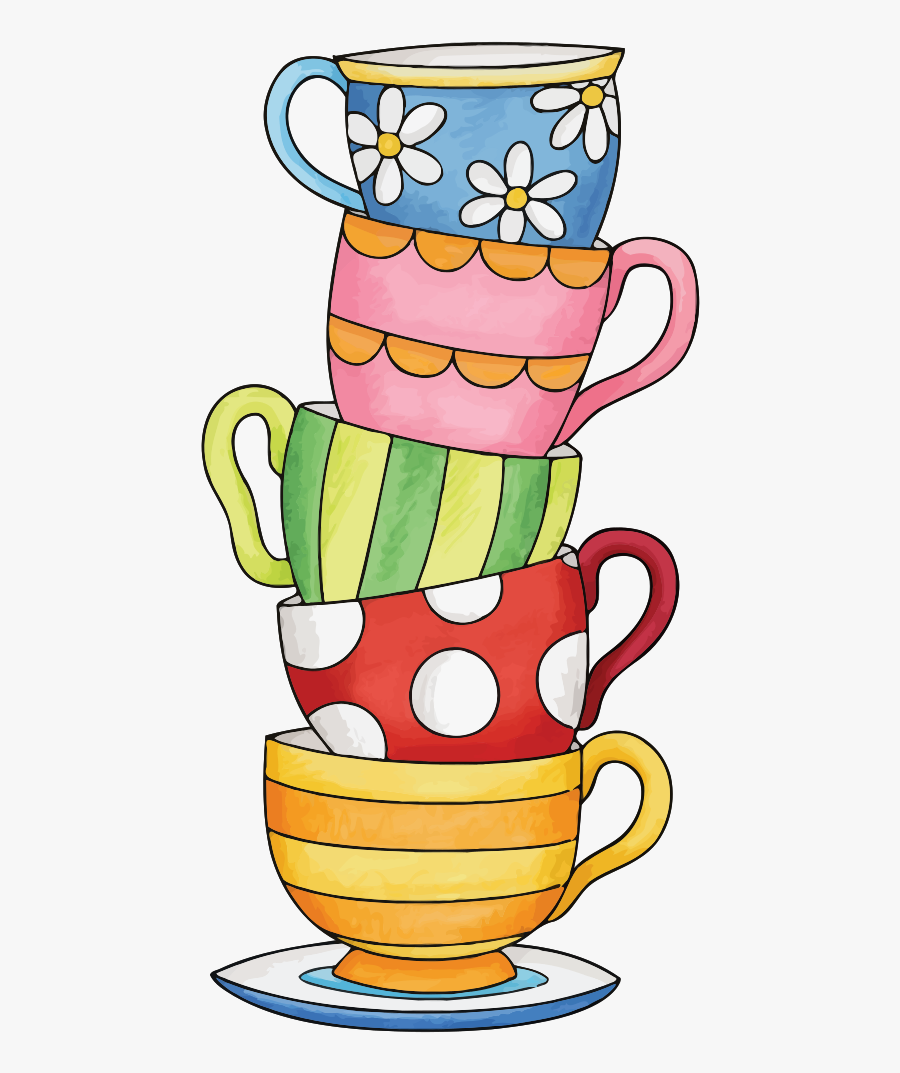 Stack Of Cups - Stacked Tea Cups Clipart, Transparent Clipart