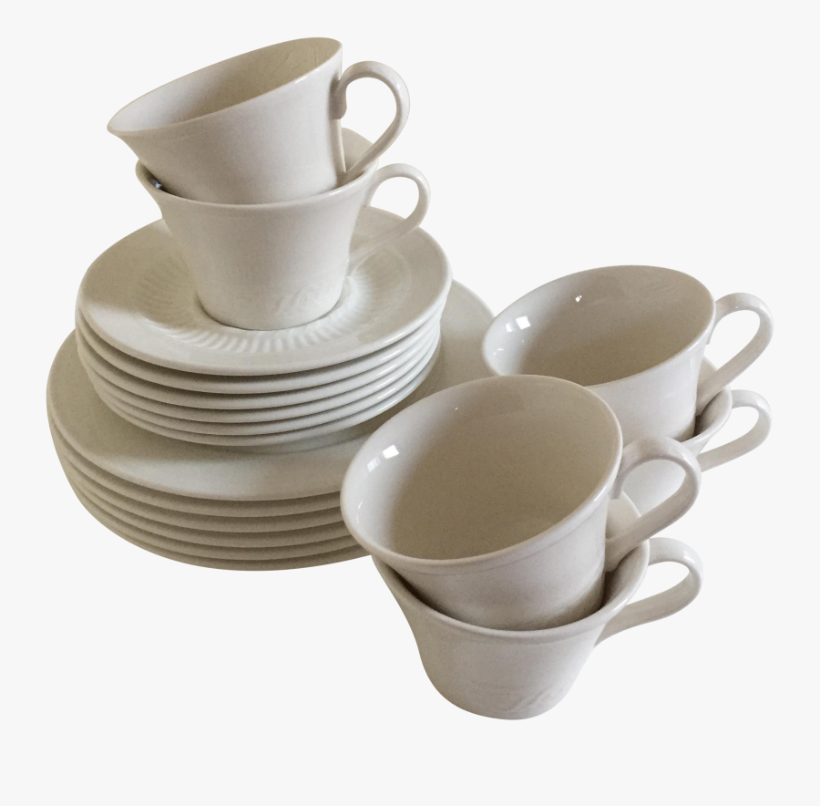 Clip Art Red And Black Dishes Set - Cup, Transparent Clipart