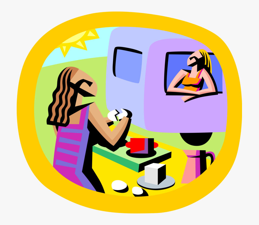 Vector Illustration Of Summer Vacation Camping In Campground, Transparent Clipart