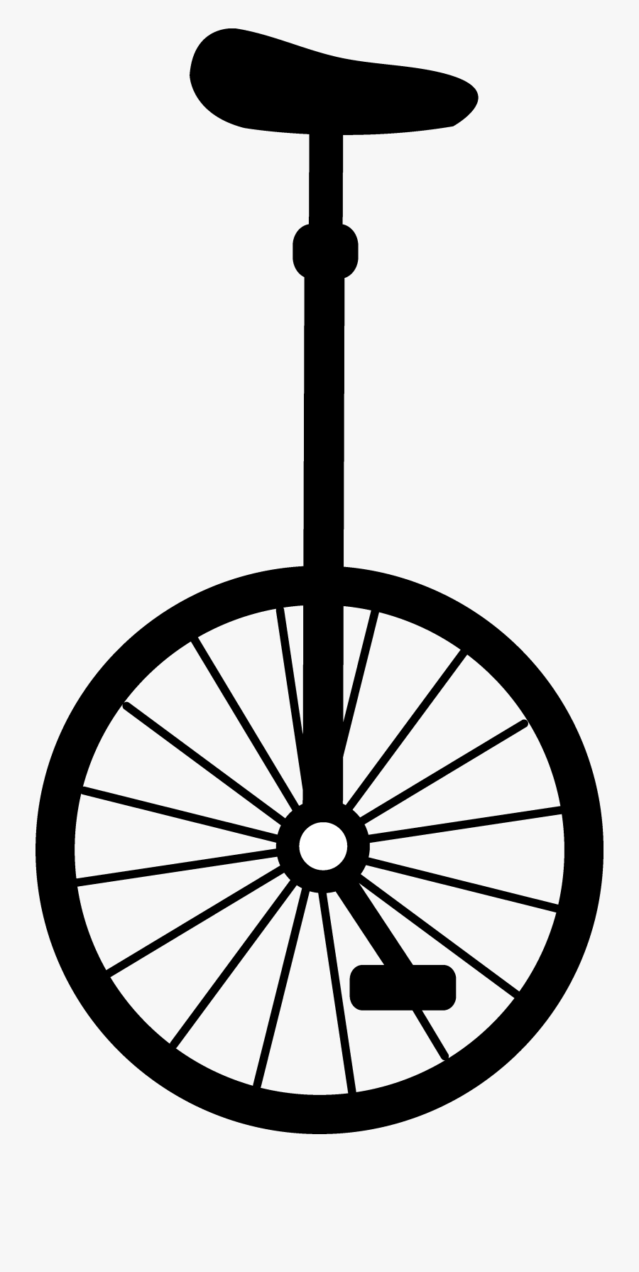 Unicycle - Clipart - Unicycle Black And White Clipart, Transparent Clipart