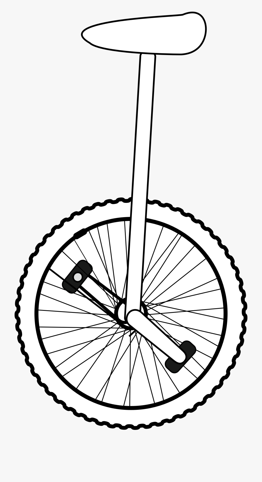 Unicycle - Clipart - Black - And - White - Easy Drawing Of Unicycle, Transparent Clipart