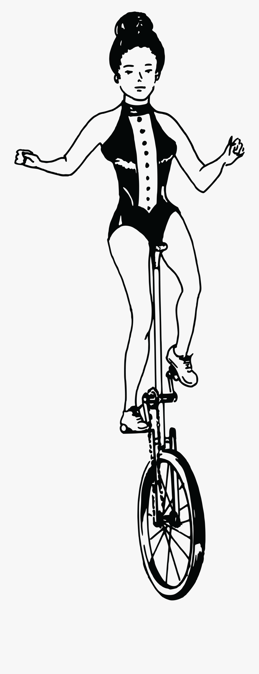 Man On Unicyle Clipart Black And White & Clip Art Images - Black And White Circus Clip Art, Transparent Clipart