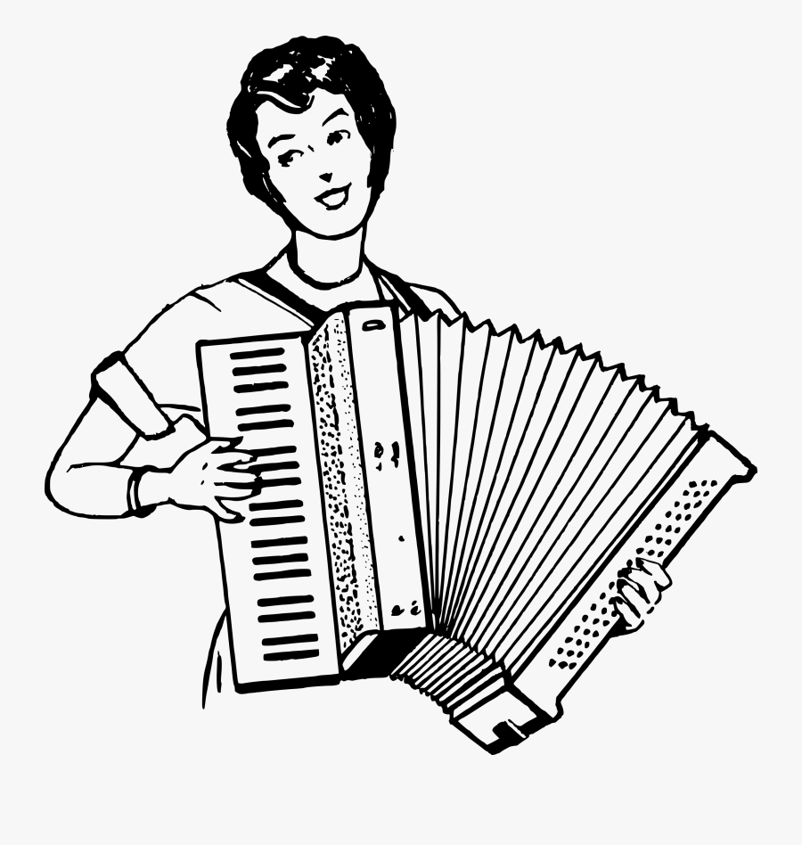 Woman Playing Accordeon Clip Art - Someone Playing The Accordion, Transparent Clipart