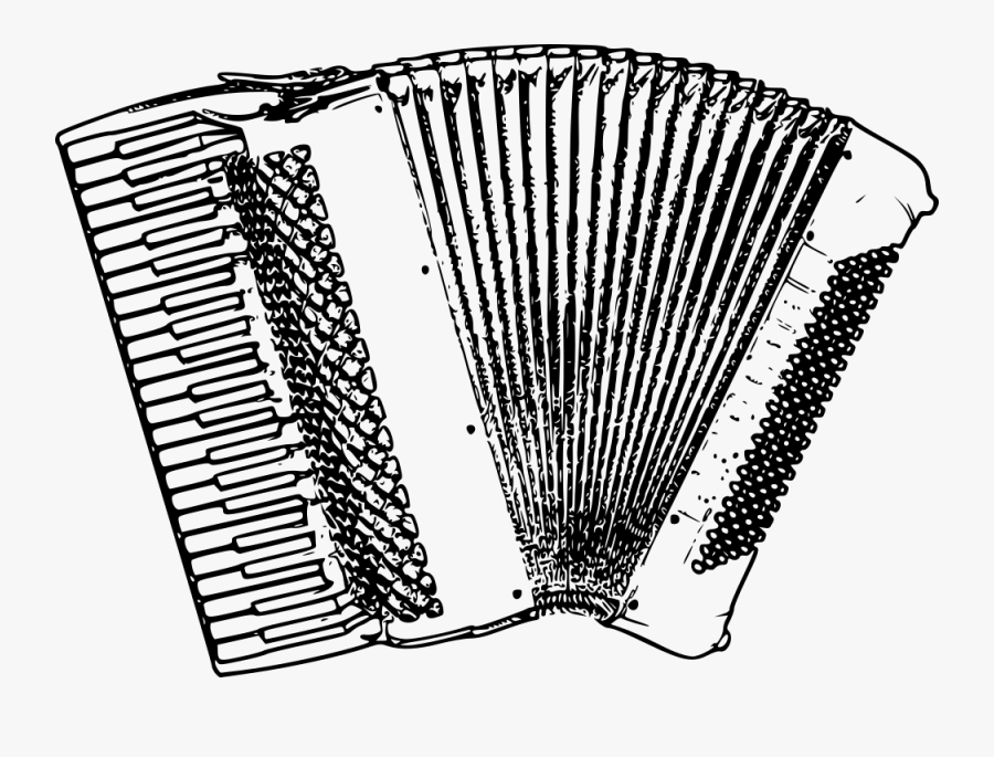 Transparent Accordion Png - Clip Art Musical Instrument B&w, Transparent Clipart