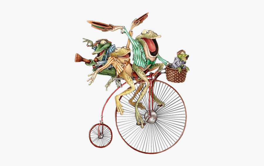 Frog On A Penny Farthing, Transparent Clipart