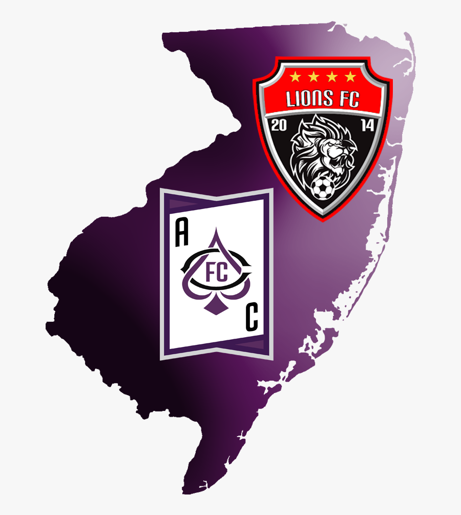 Atlantic City Fc And Jackson Lions Fc Announce Alliance - New Jersey Map Silhouette, Transparent Clipart