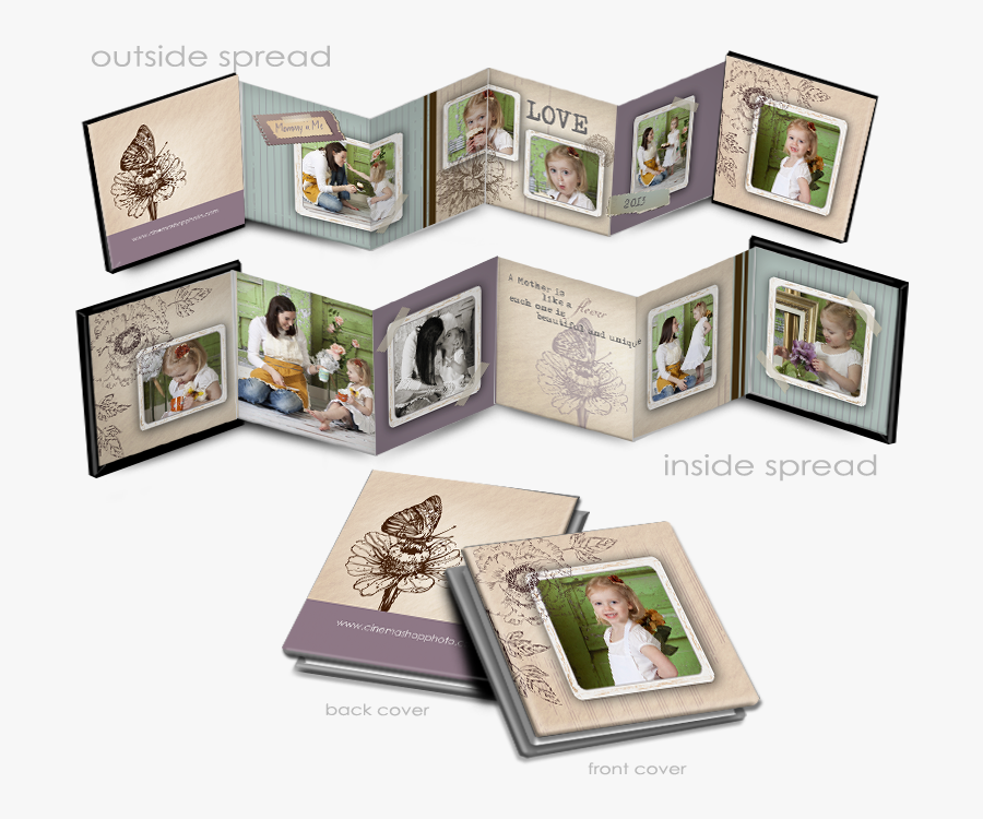 Clip Art Scrapbook Chic Book Jennifer - Mini Accordion Book, Transparent Clipart