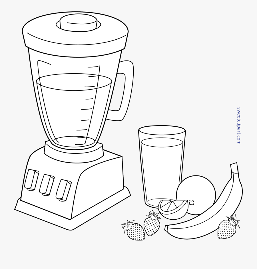 Colouring Page Of A Blender, Transparent Clipart