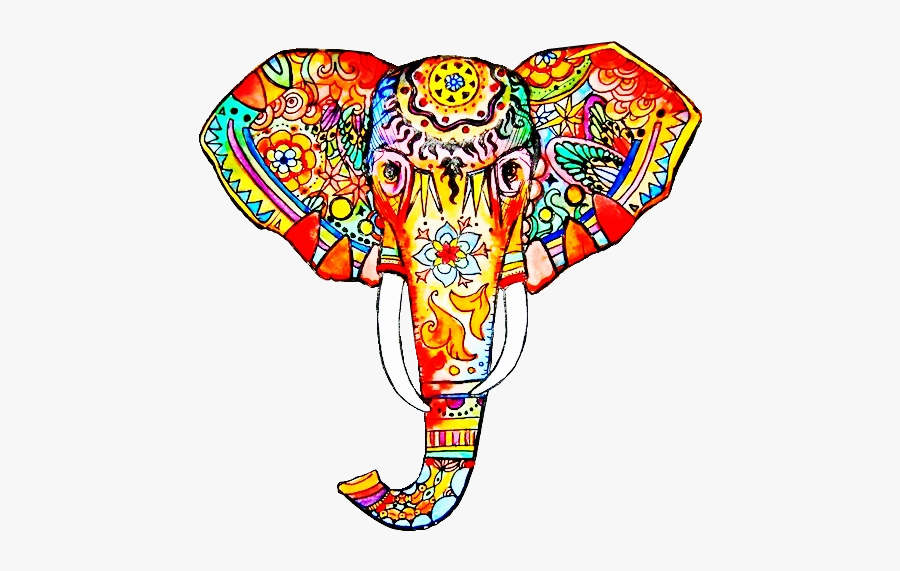 Collection Of Free Elephant Drawing Colorful Download - Indian Elephant Drawing Color, Transparent Clipart