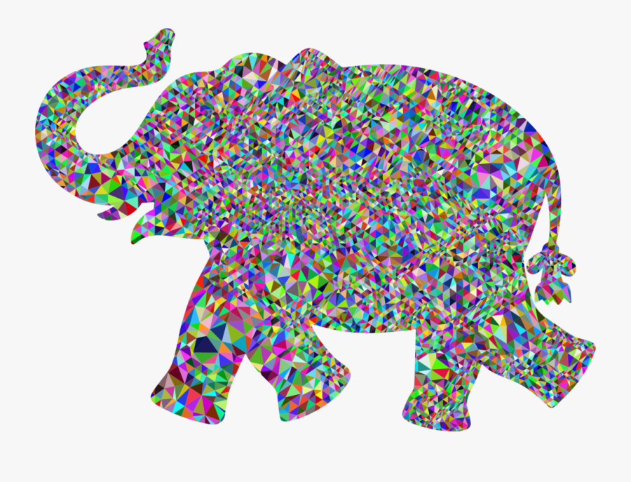 Polygons Drawing Elephant - Mammals Silhouette Clip Art, Transparent Clipart